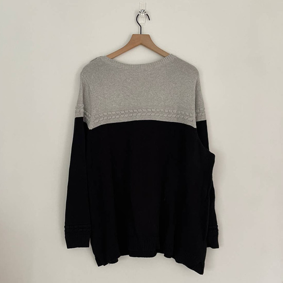 NEW Charter Club Metallic Bi-color Sweater Silver Tin Black Women's Plus Size 0X - Picture 5 of 10